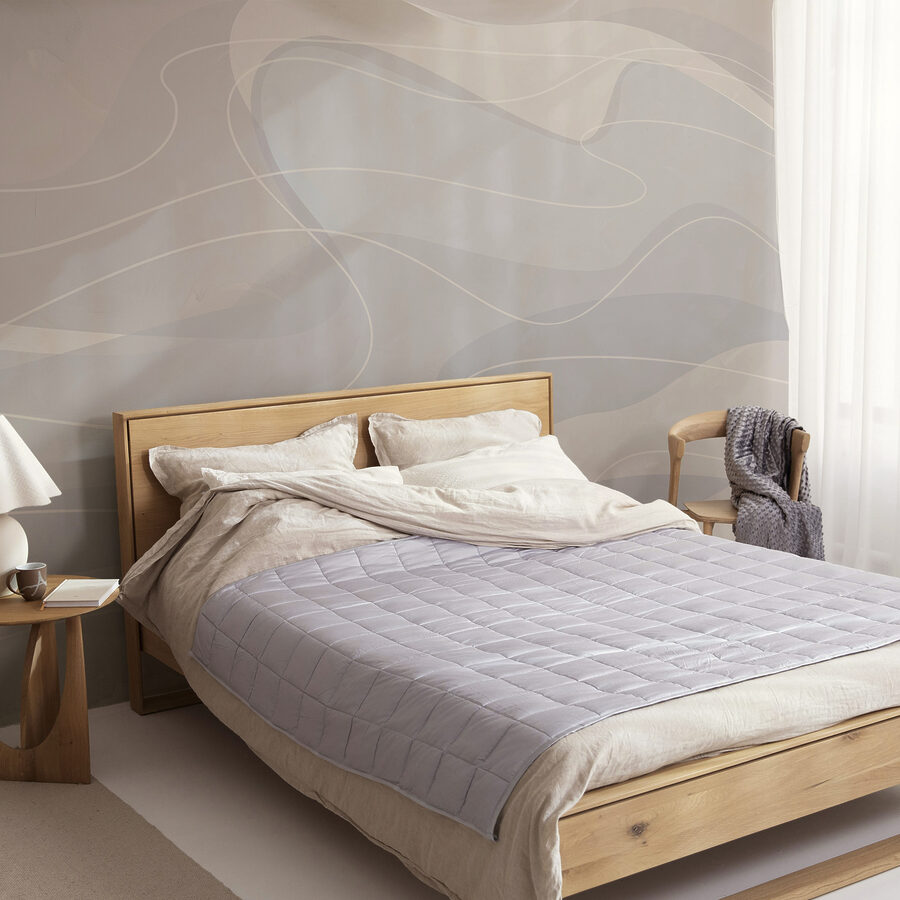 Wall murals White and gray background with lines - Image 2