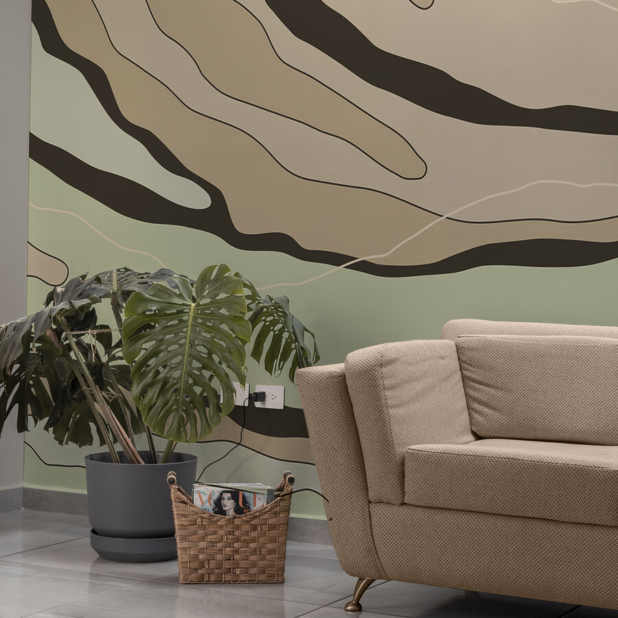 Wall murals Abstract lines in warm earth tones - Image 2