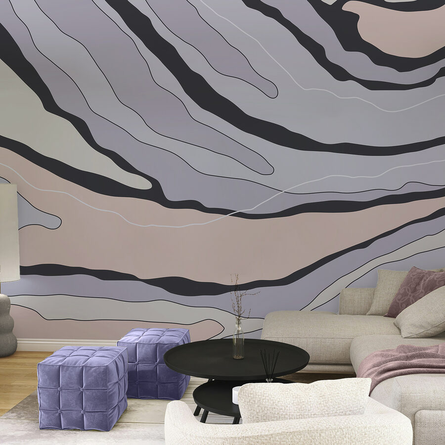 Wall murals Abstract lines in soft colors.