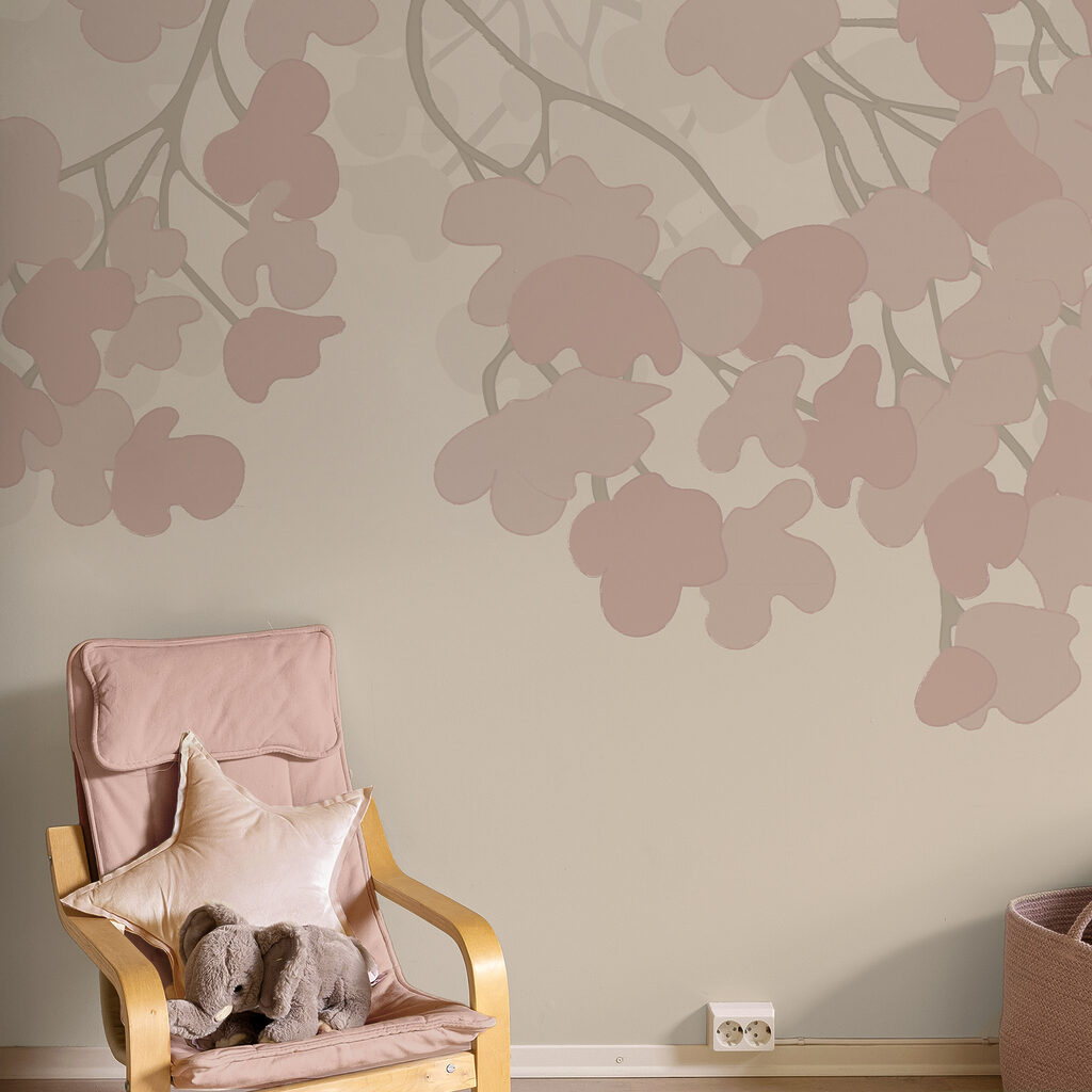 Pink flowers on a white background