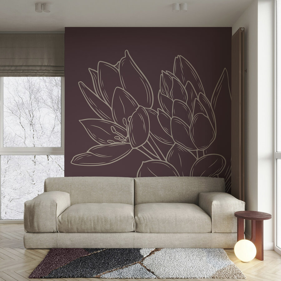 Wall murals Delicate blooms on a rich backdrop - Image 2