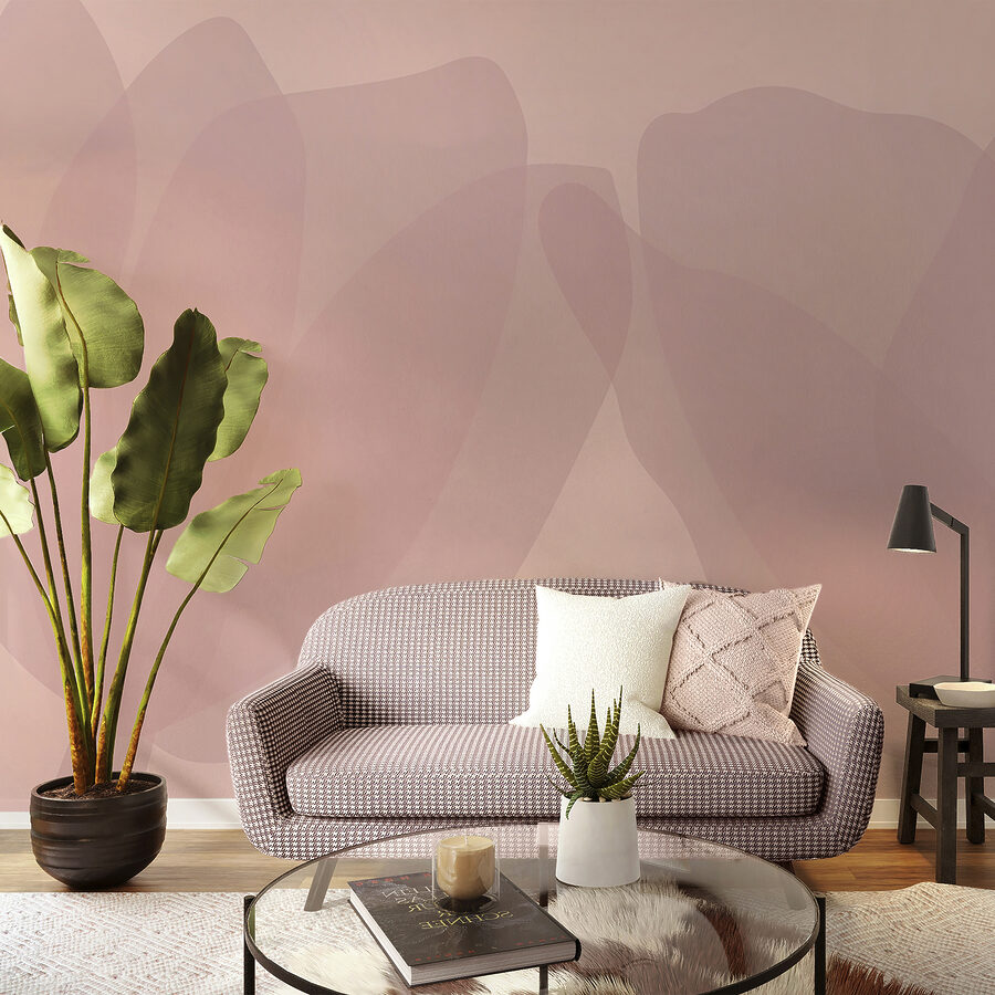 Wall murals Pink and white background - Image 2