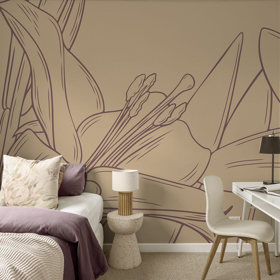 Wall murals Drawing of a flower - Image 2