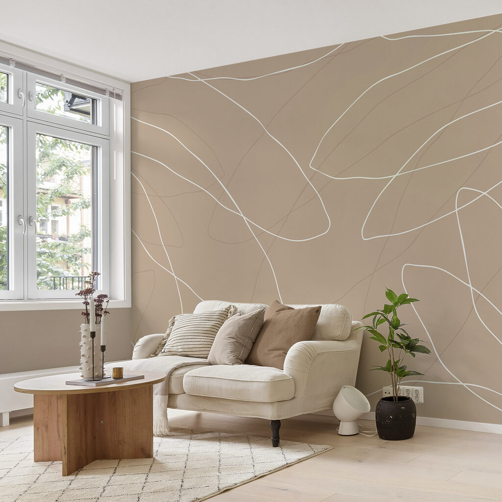 Brown and white background with lines