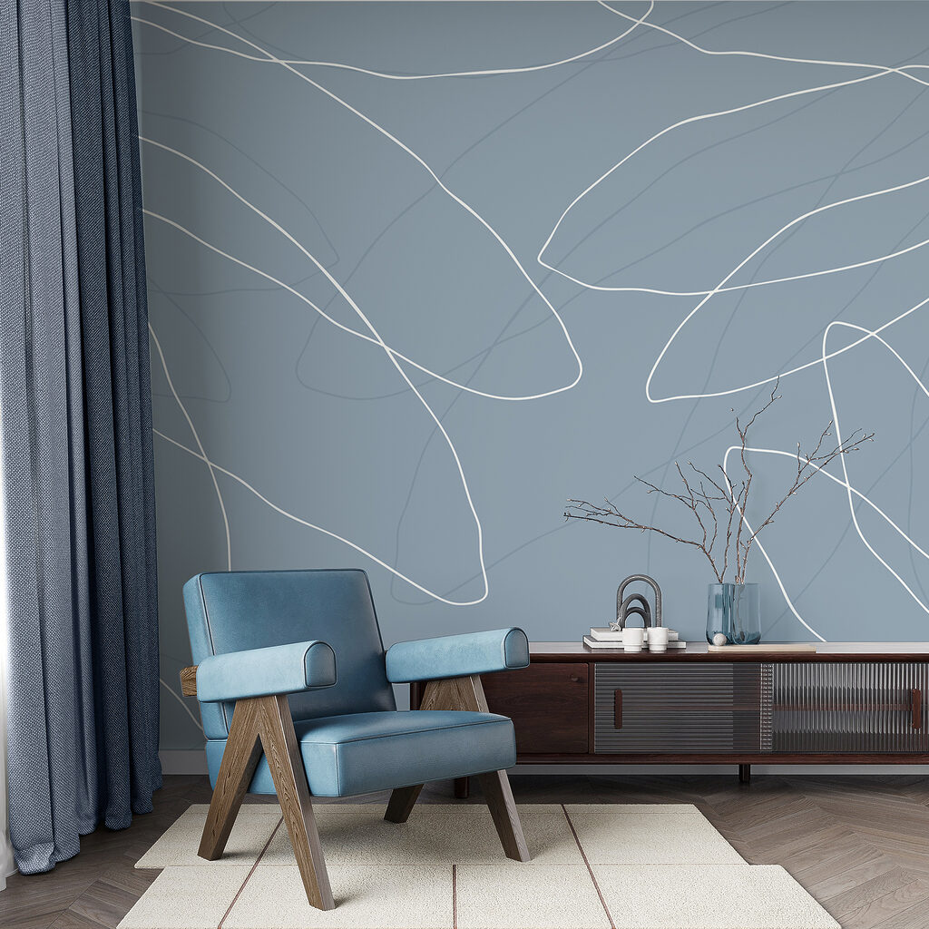 Blue background with white lines