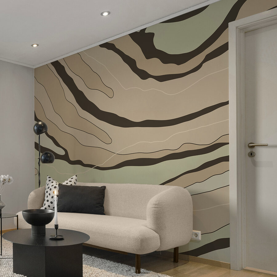 Wall murals Abstract lines in warm earth tones