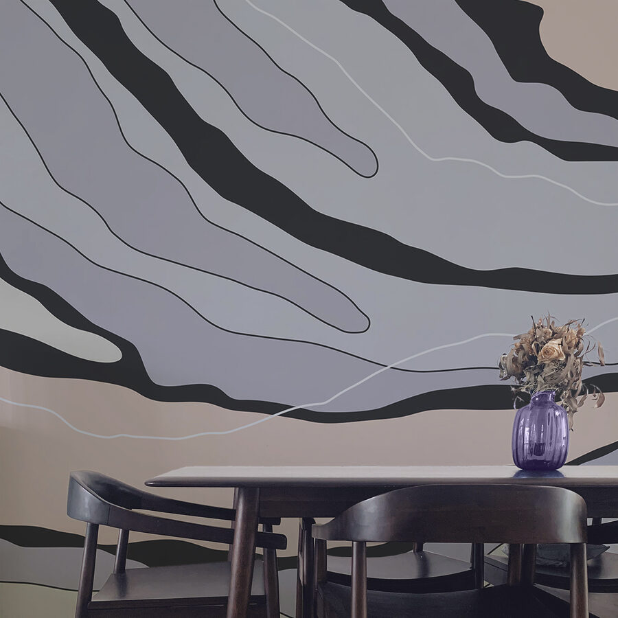 Wall murals Abstract lines in soft colors. - Image 2