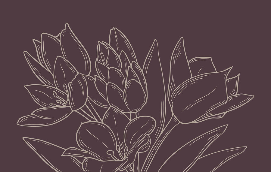 Wall murals Delicate blooms on a rich backdrop - Image 4