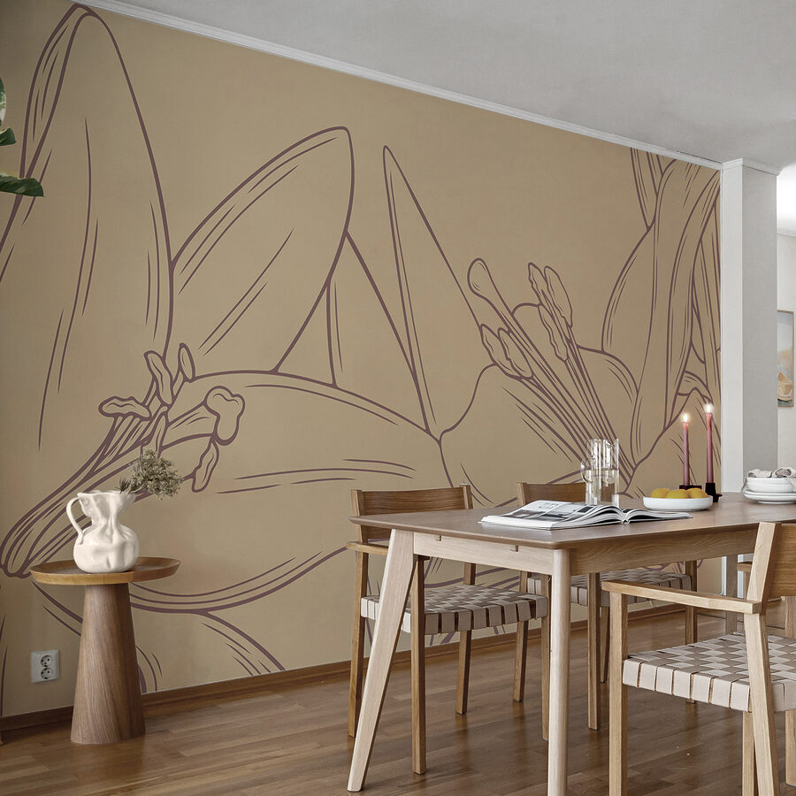 Wall murals Drawing of a flower