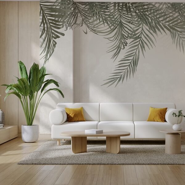 Gentle foliage on a soft background Wall murals Gentle foliage on a soft background