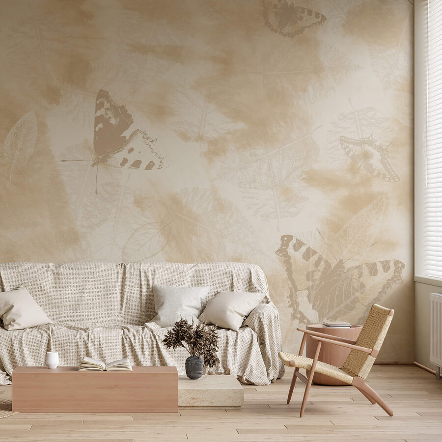 Delicate butterflies on soft background