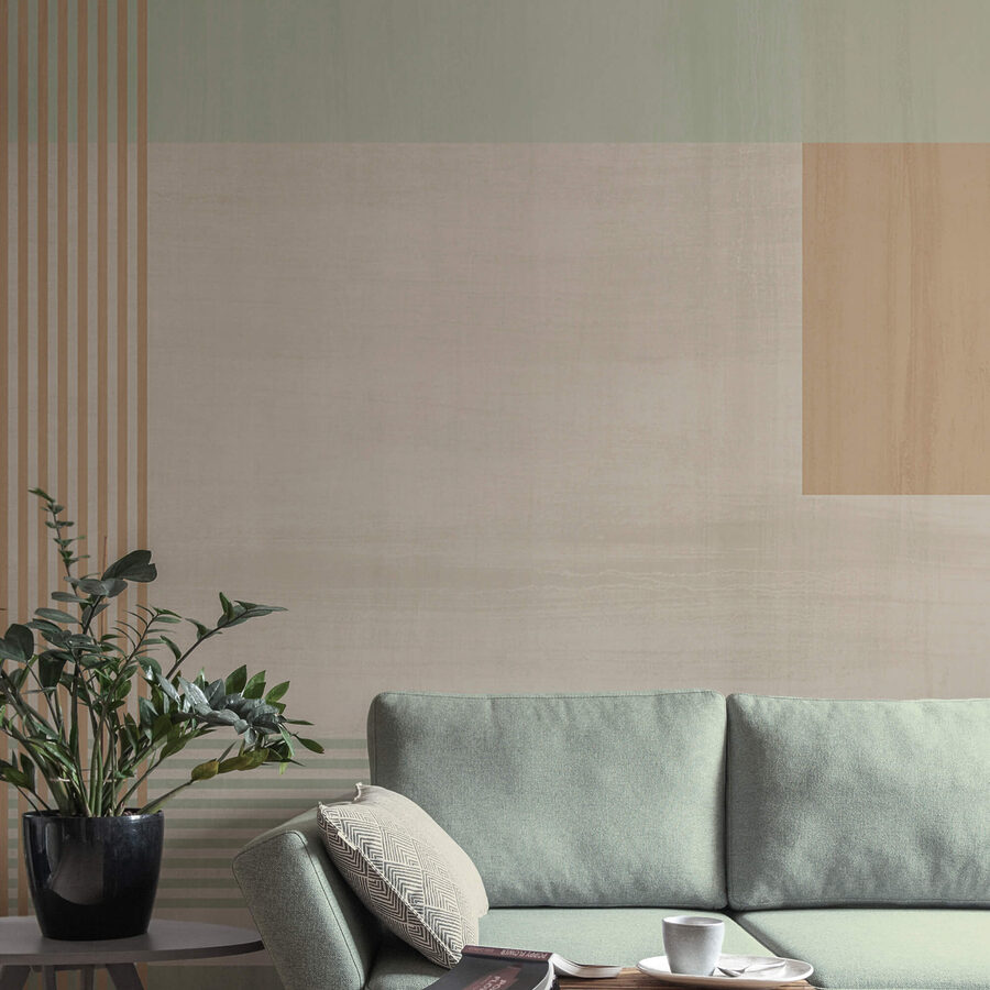 Wall murals Abstract shapes and soft colors blend.