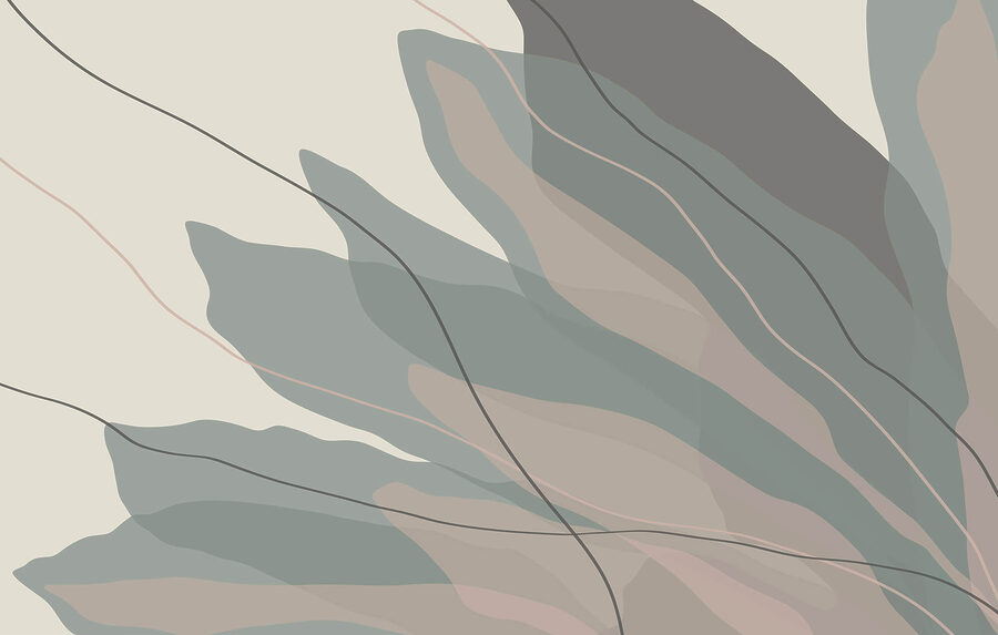Wall murals Flowing shapes in soft hues.