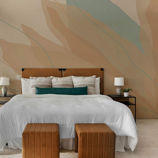 Wall murals Flowing shapes in warm tones Wall murals Flowing shapes in warm tones