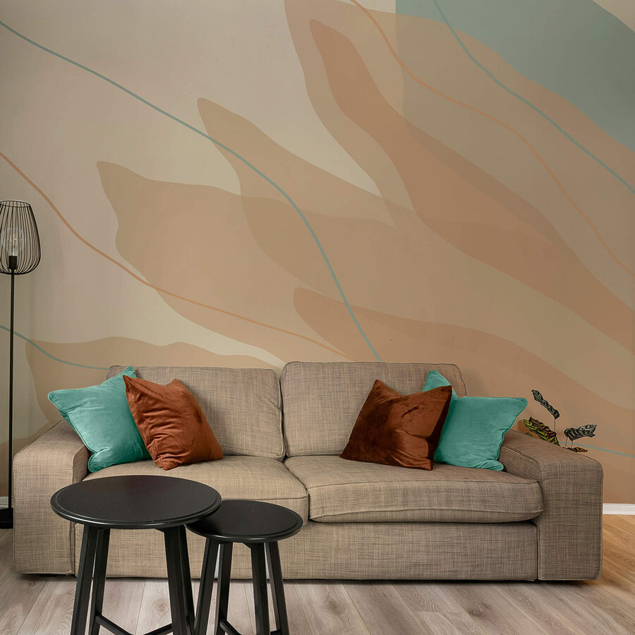 Wall murals Flowing shapes in warm tones
