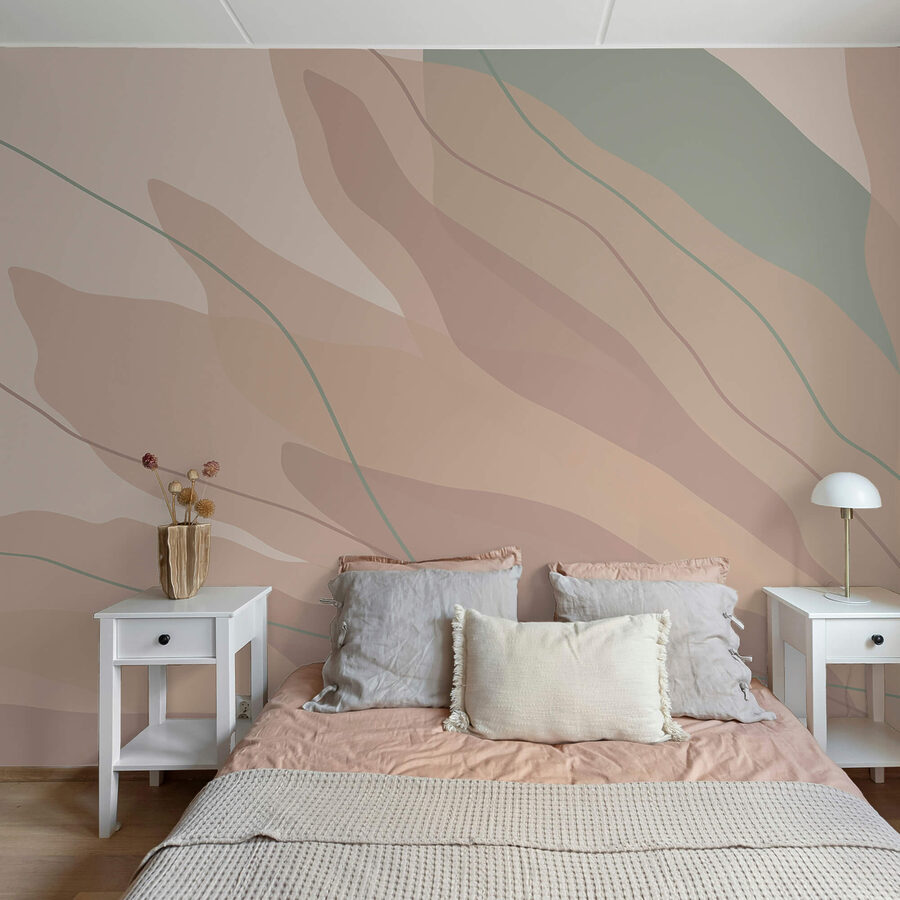 Wall murals Soft hues and flowing shapes unite.