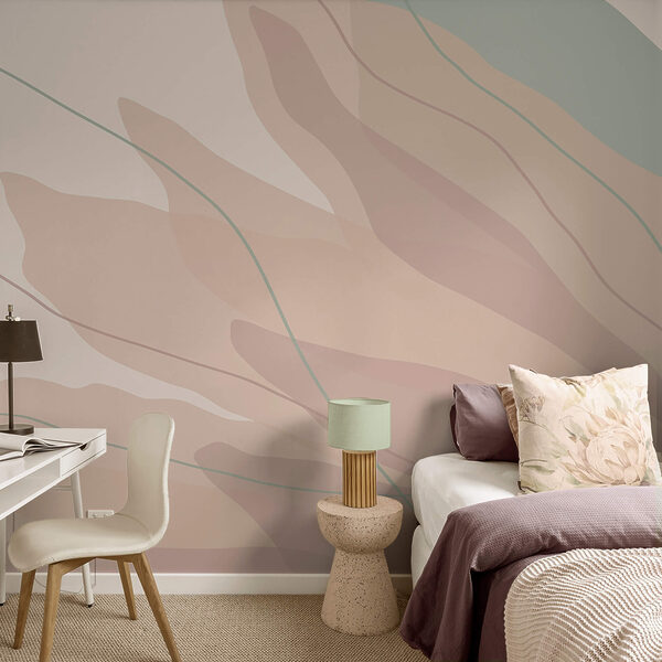 Wall murals Soft hues and flowing shapes unite. Wall murals Soft hues and flowing shapes unite.