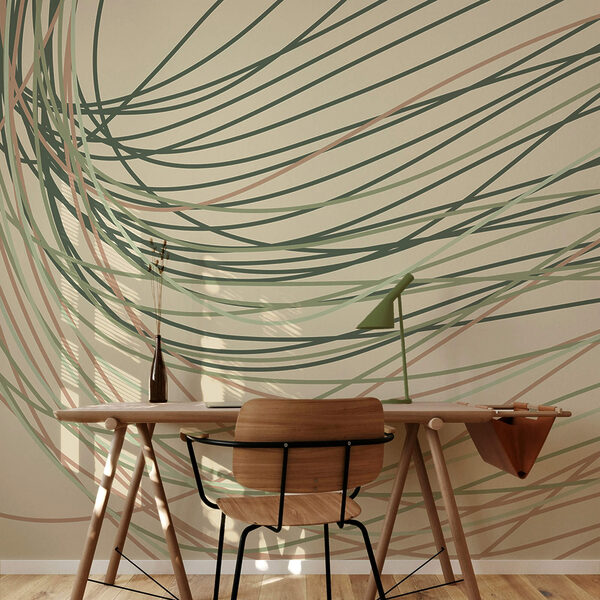 Wall murals Flowing lines in soft pastel tones Wall murals Flowing lines in soft pastel tones
