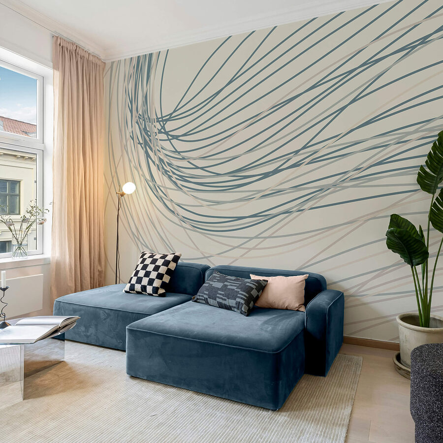 Wall murals Flowing lines create a gentle rhythm.