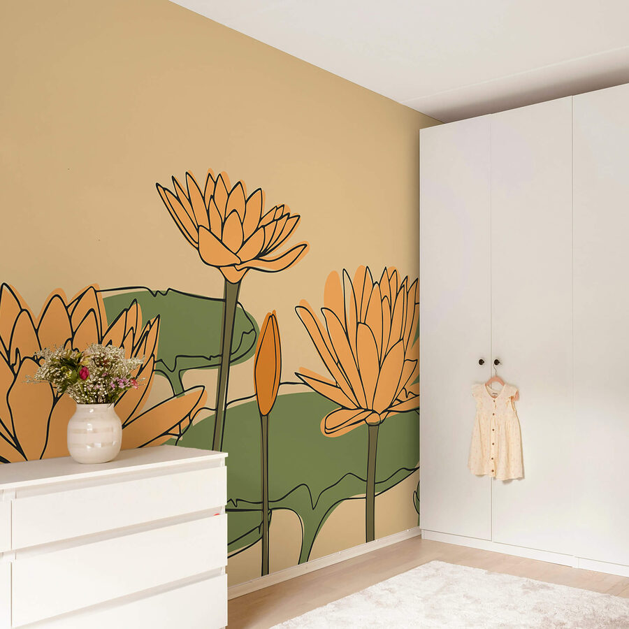 Wall murals Group of yellow flowers