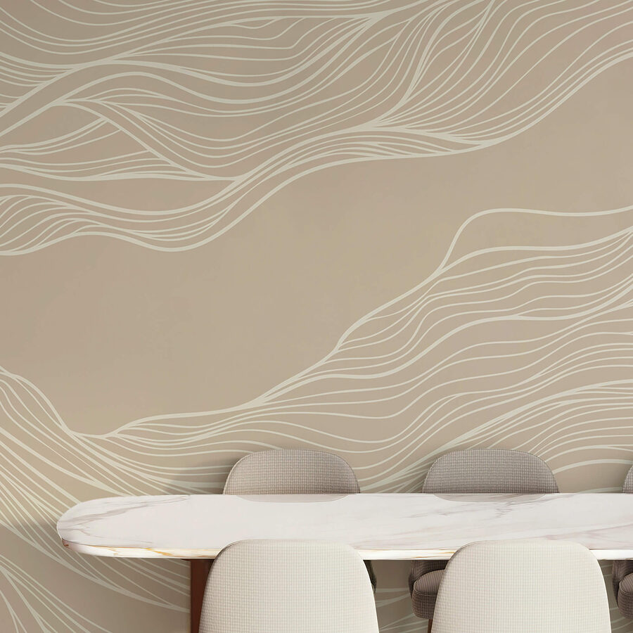 Wall murals White lines on a brown background