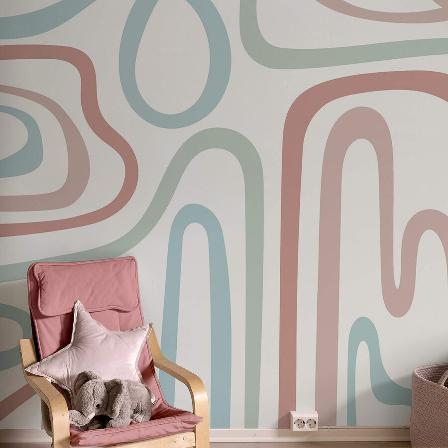 Wall murals Colorful lines on a white background