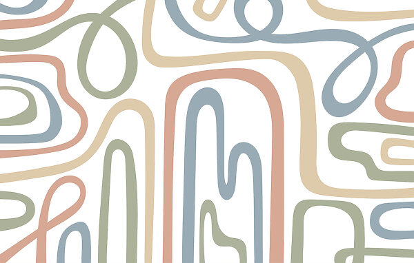 Colorful lines on a white background