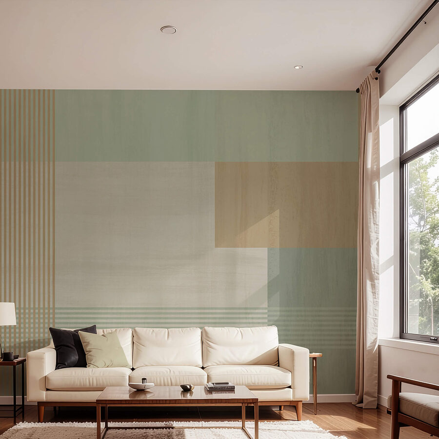 Wall murals Abstract shapes and soft colors blend.