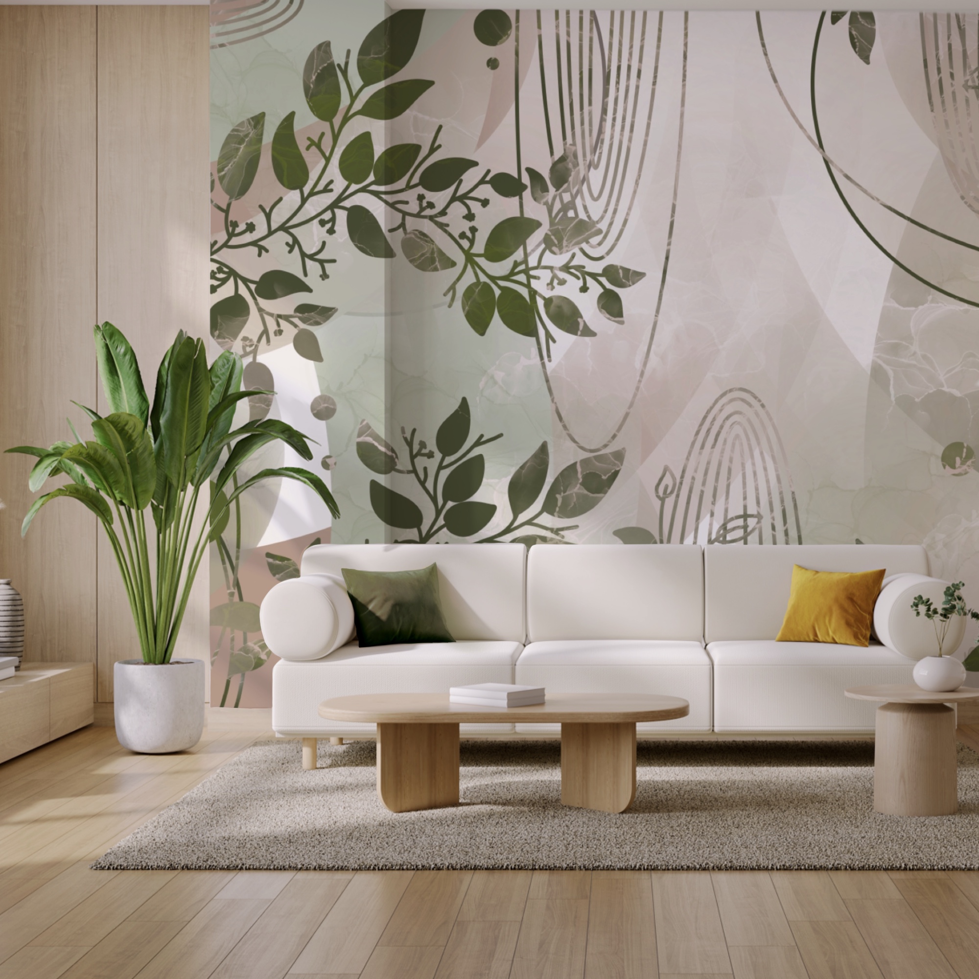 Nature-inspired abstract design in greens