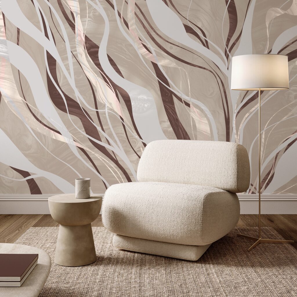 Brown and white swirls