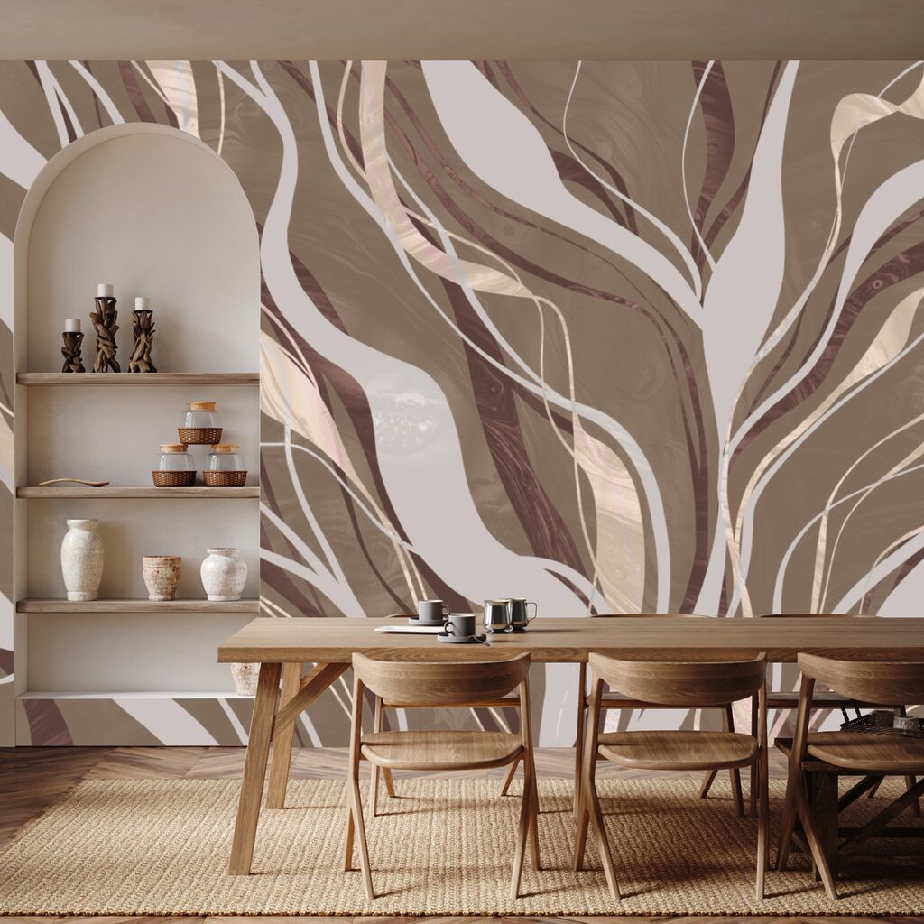 Brown and white swirls