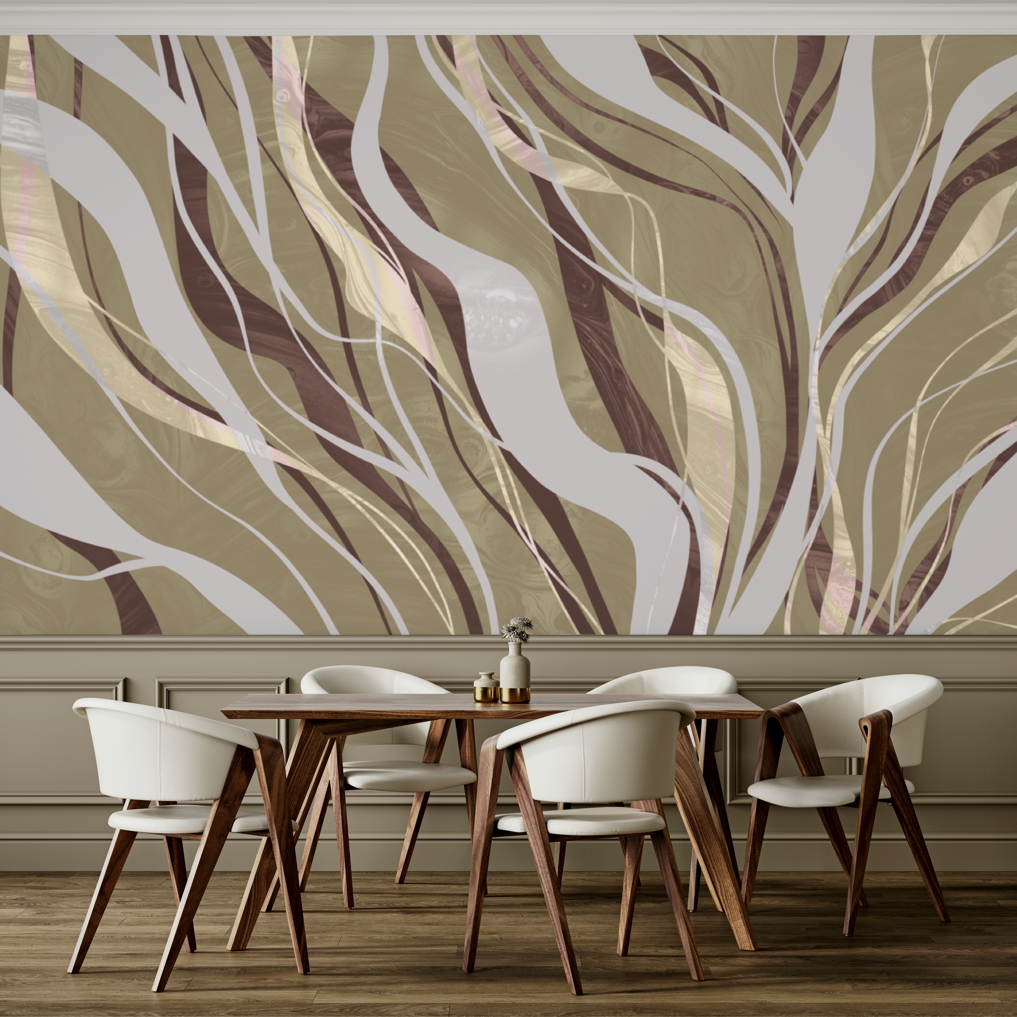 Brown and white swirls