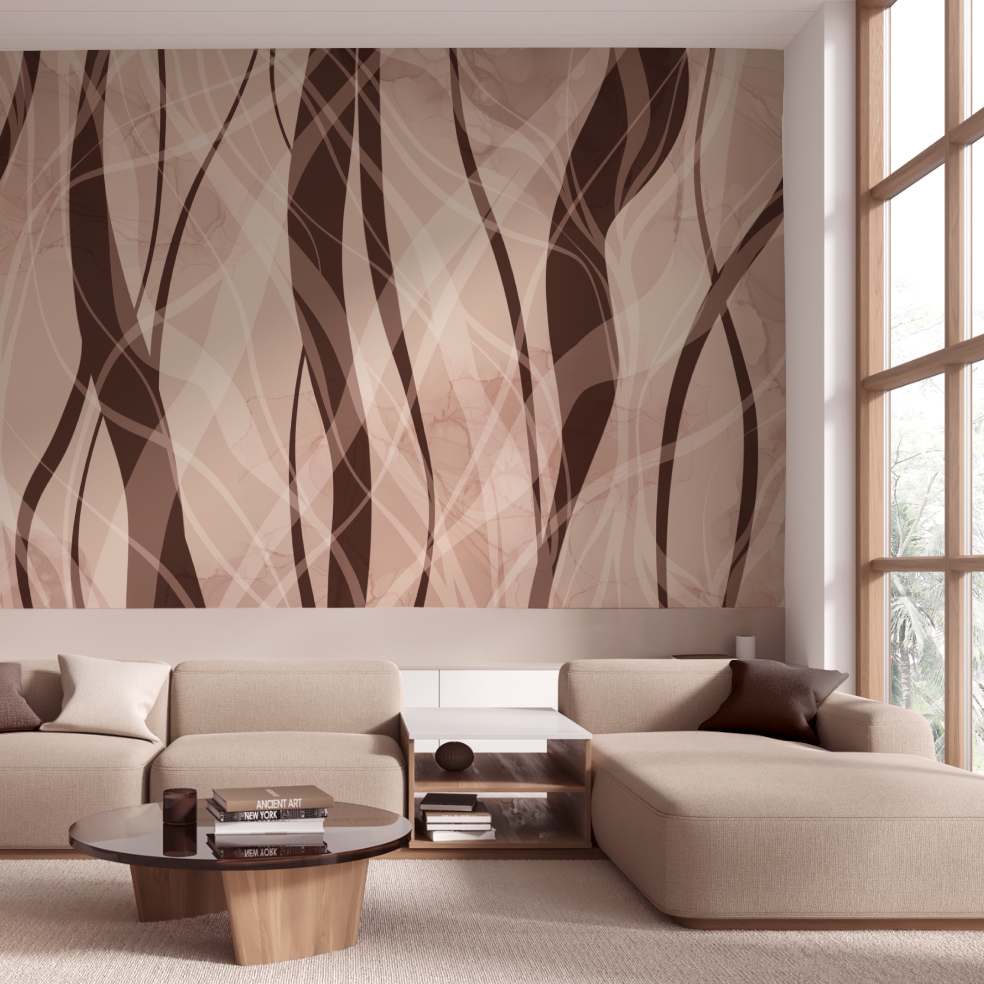 Soft waves in warm earth tones