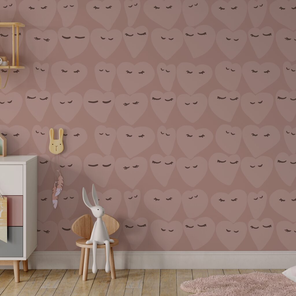 Heart patterns with playful expressions Heart patterns with playful expressions