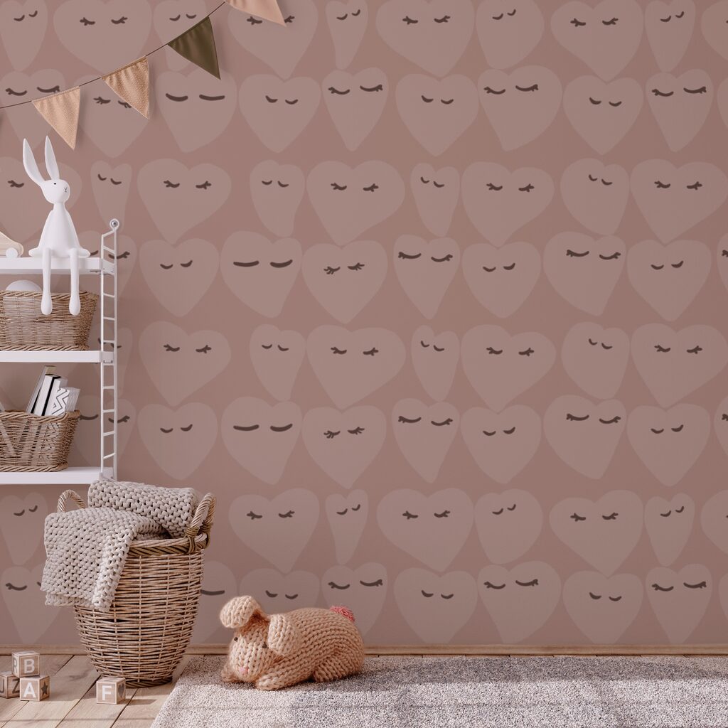 Heart patterns with playful expressions Heart patterns with playful expressions