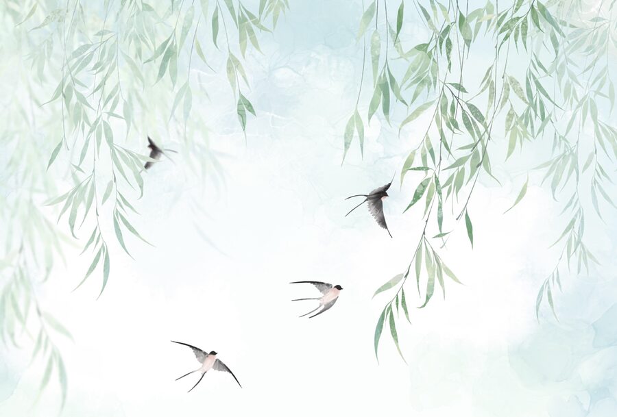 Birds flying in the sky