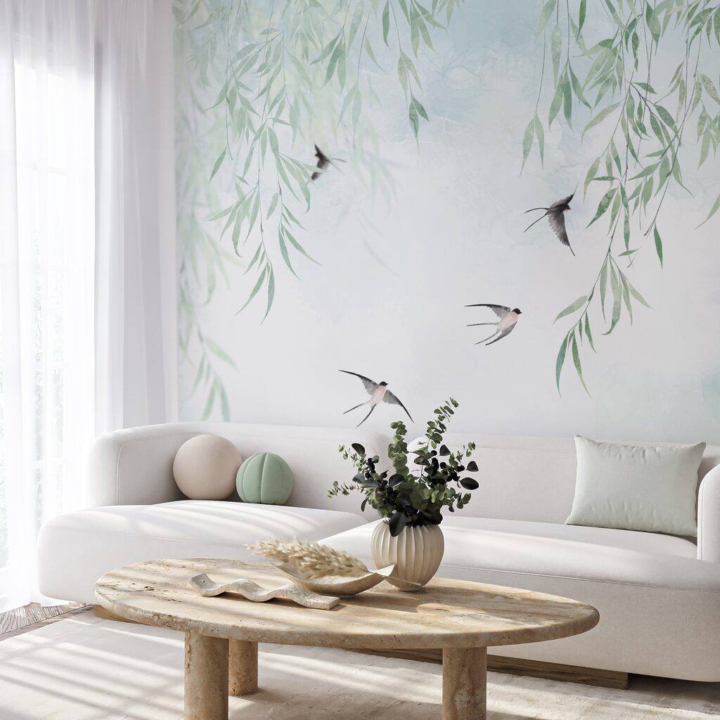 Birds flying in the sky