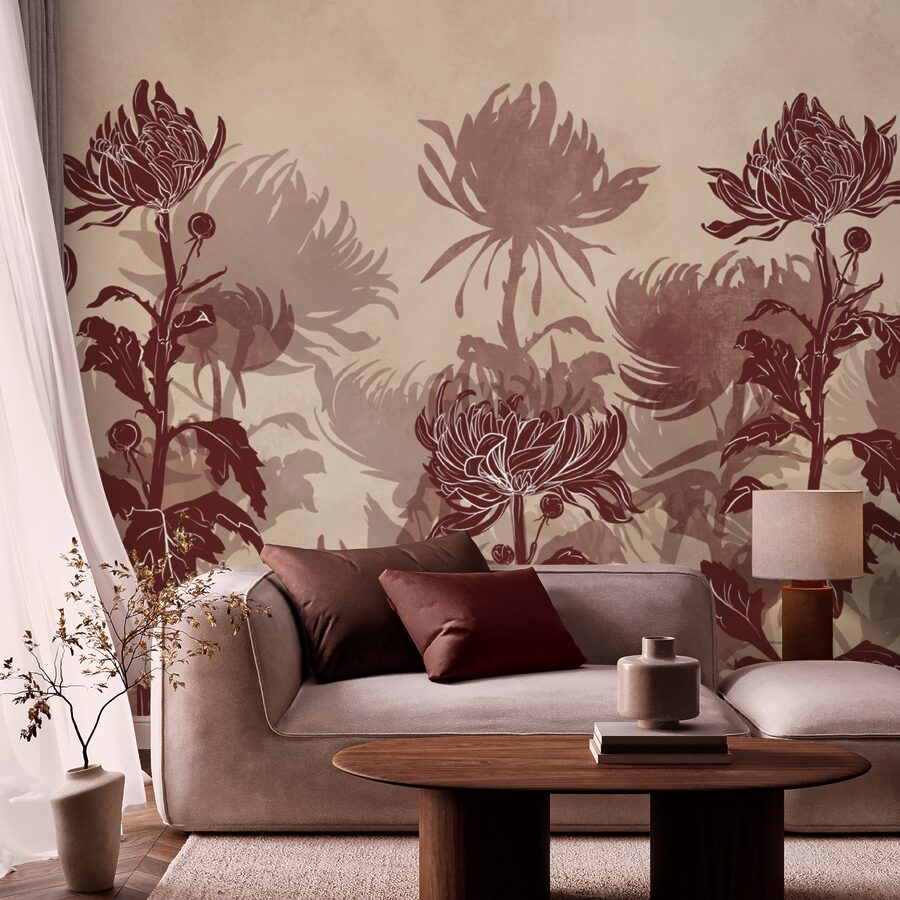 Drawing of flowers and leaves Drawing of flowers and leaves