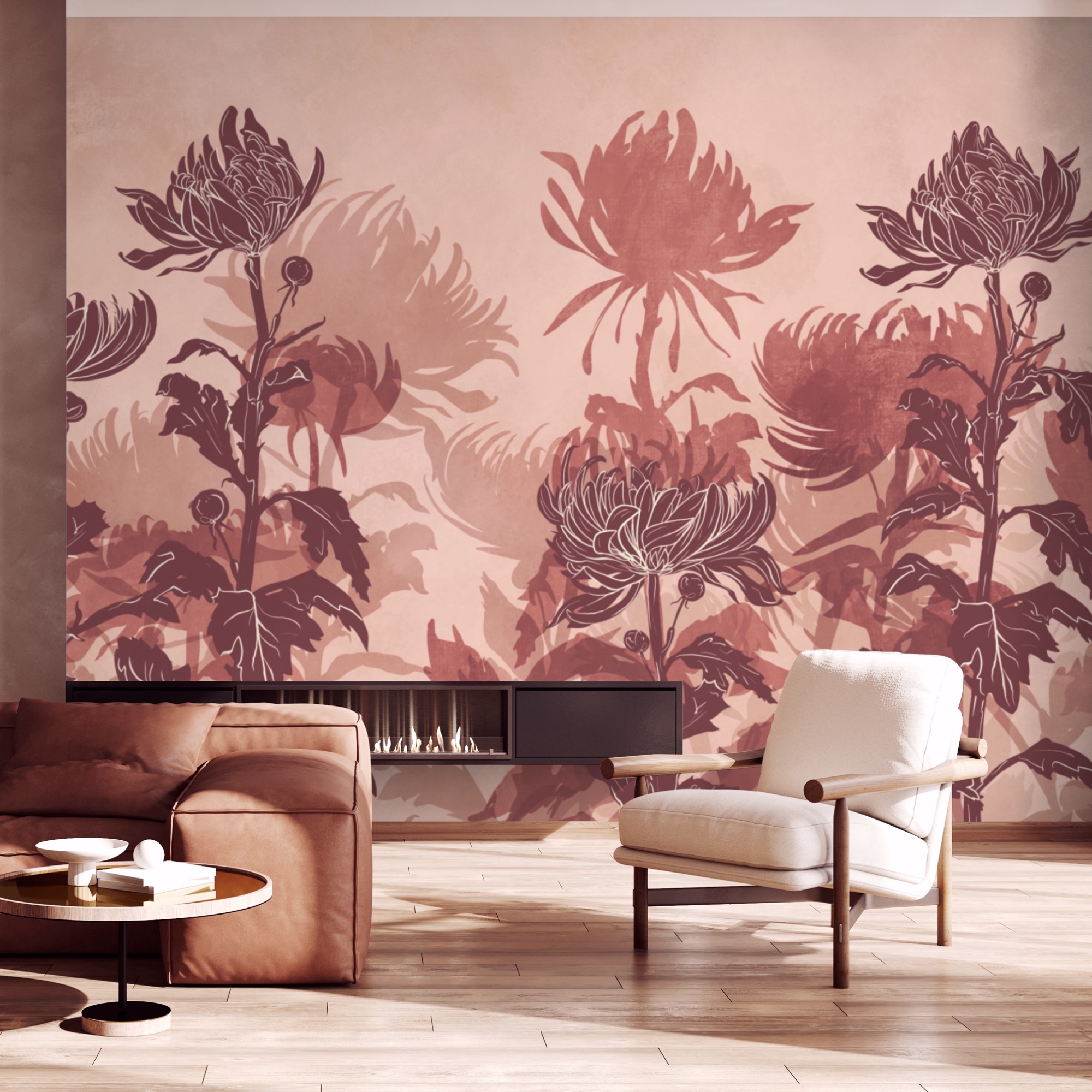 Drawing of flowers and leaves Drawing of flowers and leaves