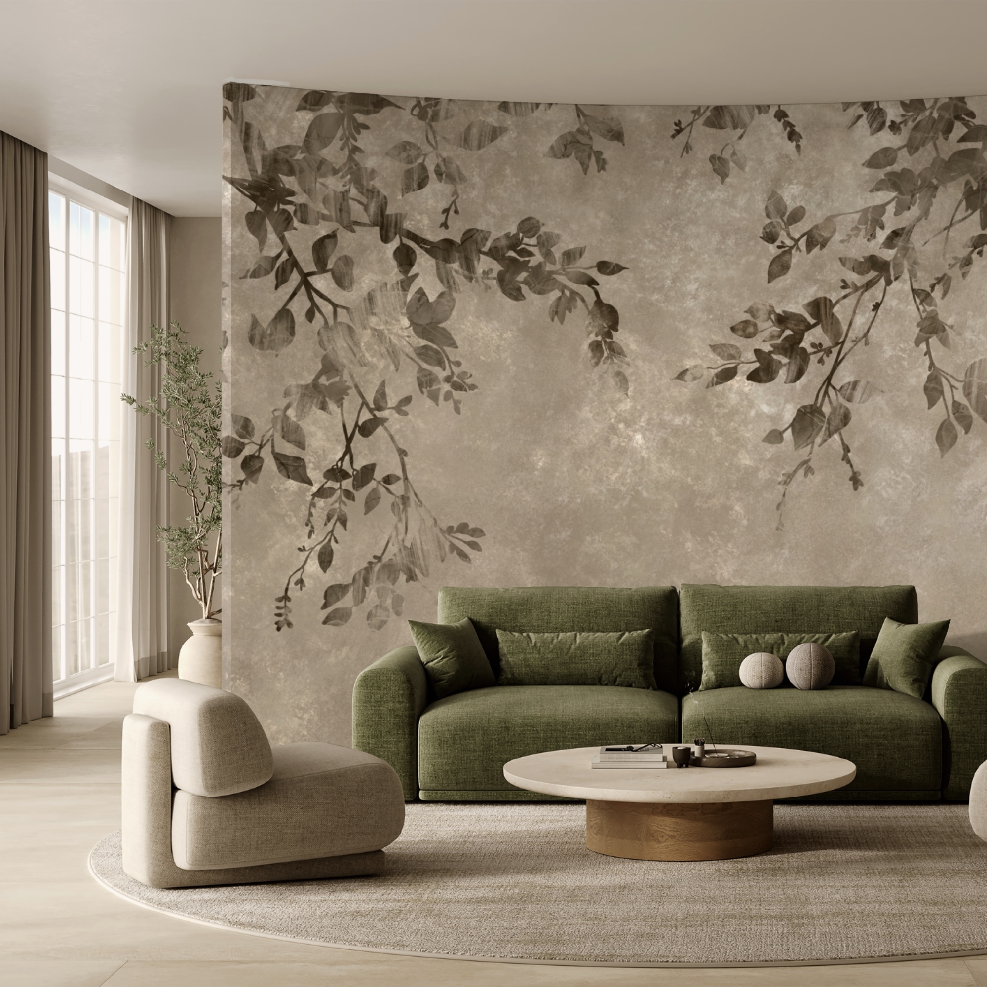 Tree branches with leaves