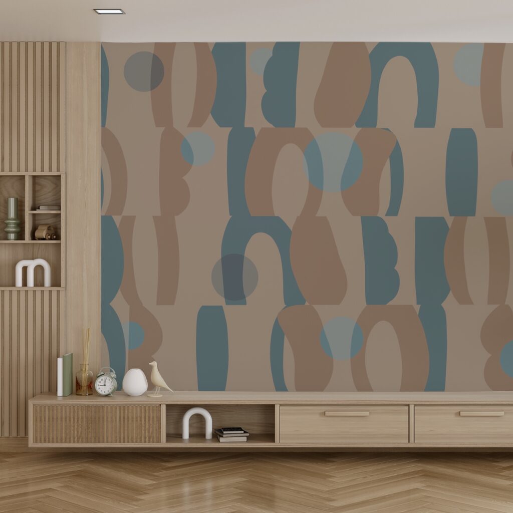 Pattern of blue and brown shapes Pattern of blue and brown shapes