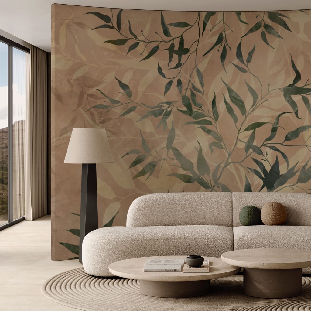 Natural foliage on textured background Natural foliage on textured background