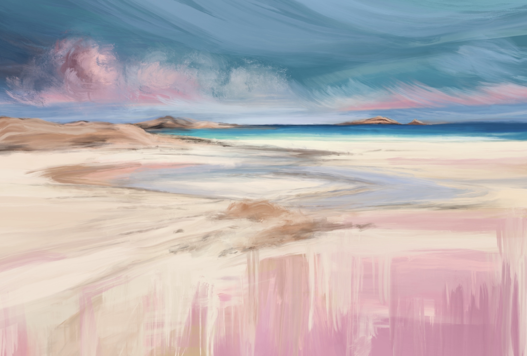 Painting of a beach