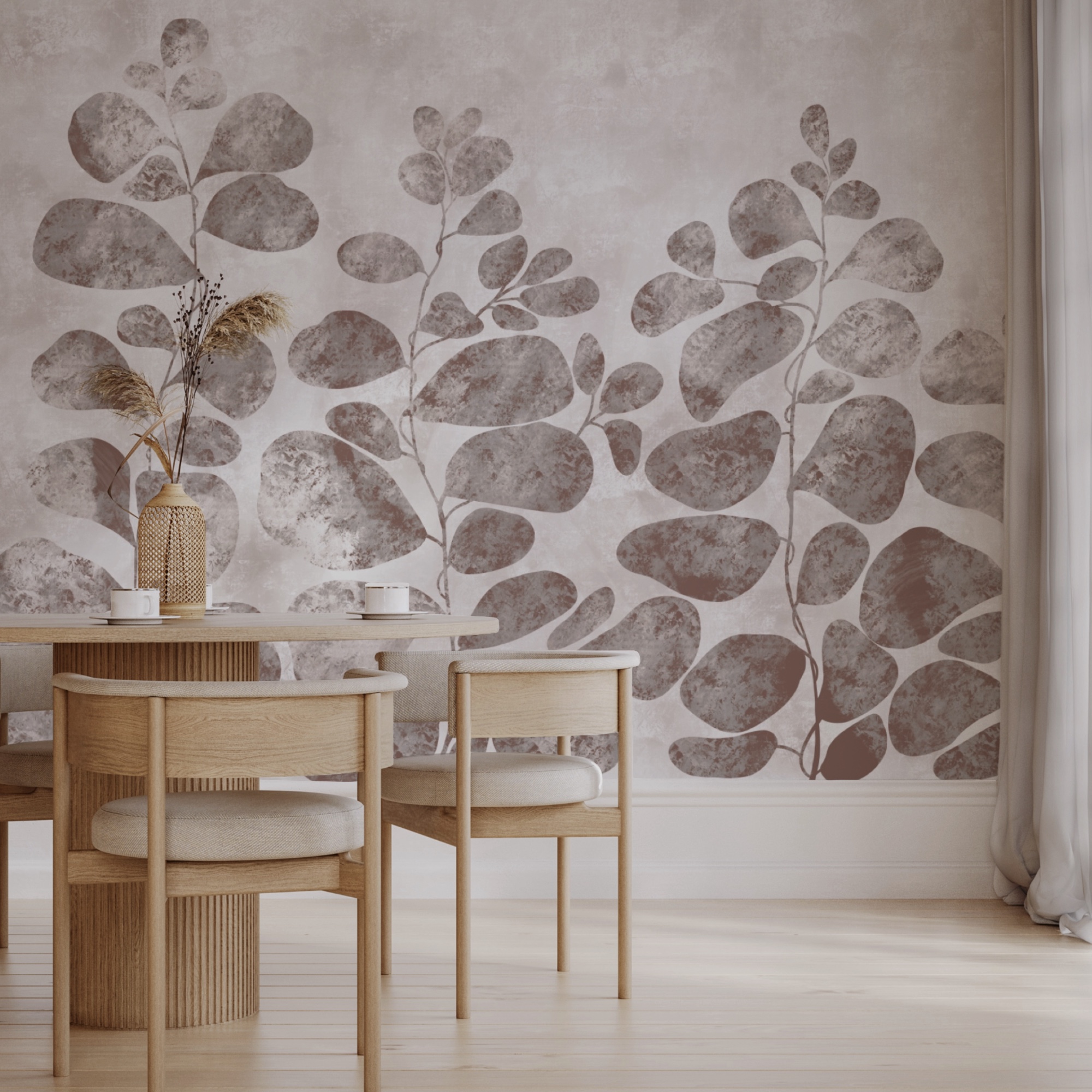 Soft leaves on a muted background