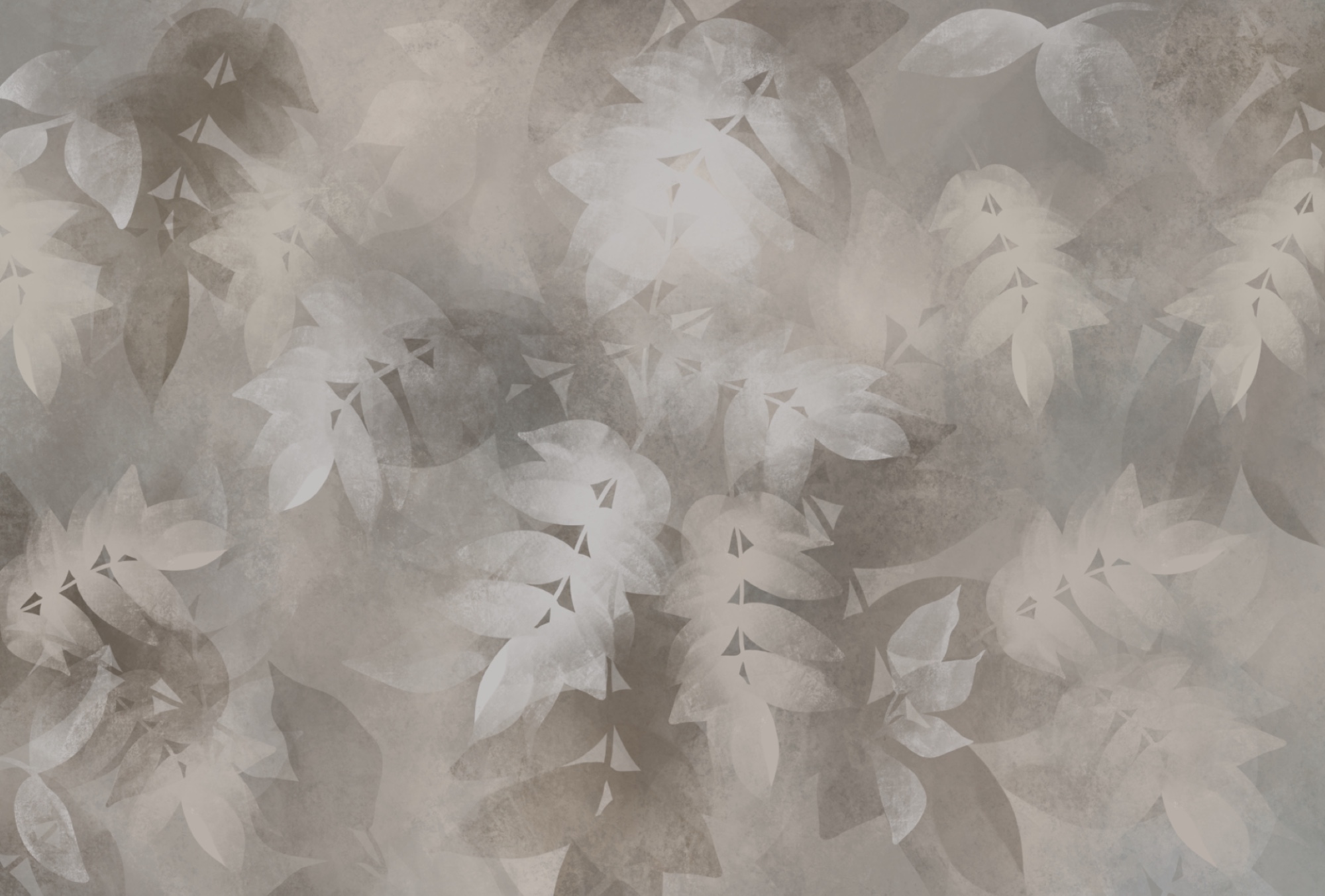 Grey and white background with leaves Grey and white background with leaves