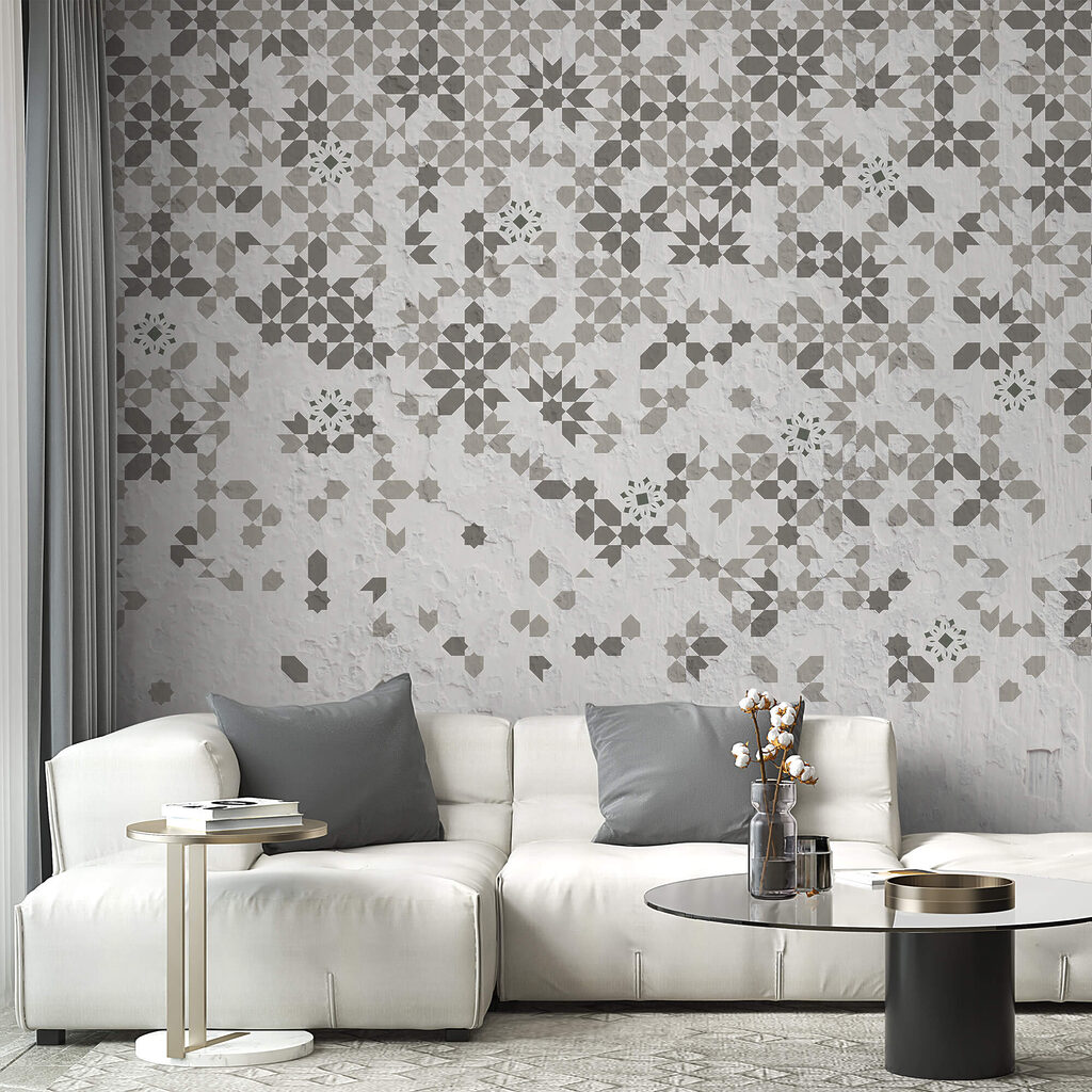 Wall with many different patterns