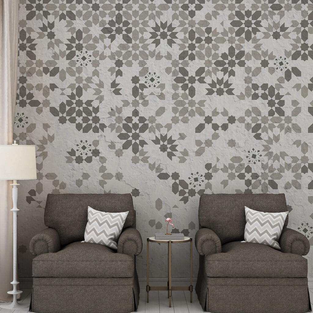 Wall with many different patterns