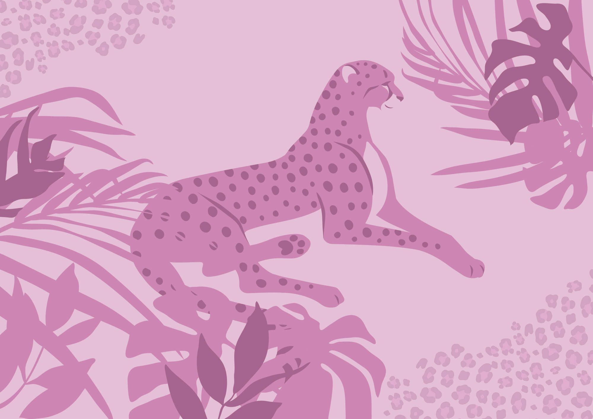 Purple cheetah with pink spots Purple cheetah with pink spots