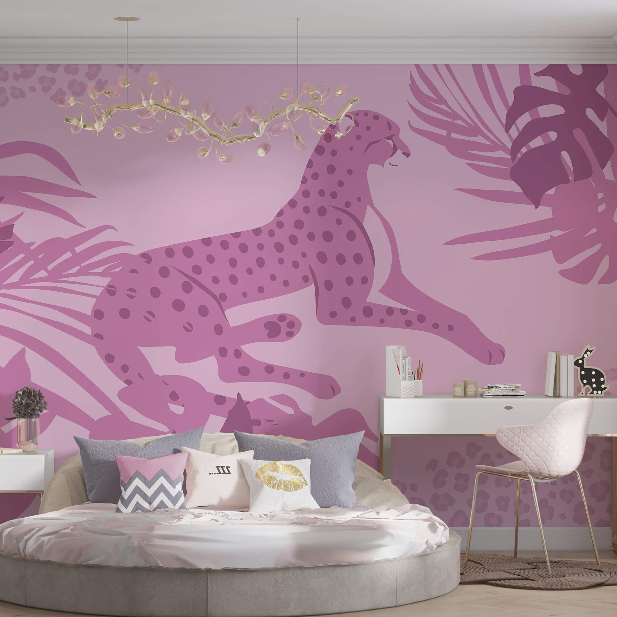 Purple cheetah with pink spots Purple cheetah with pink spots