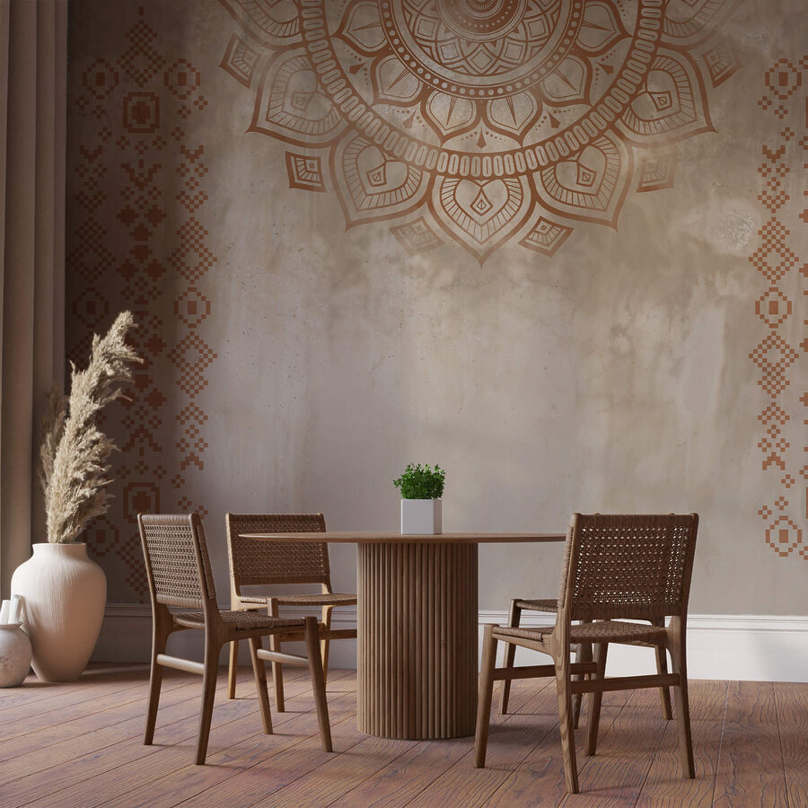 White and brown mandala